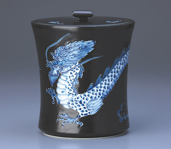 骨壷 有田焼 磁虚(じくう)天翔龍 4寸