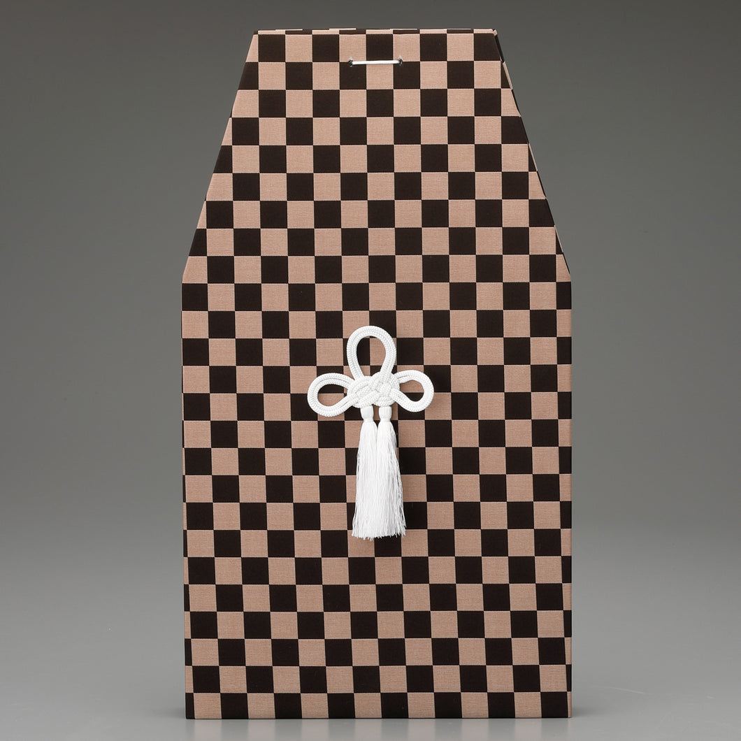 桐箱用骨カバーのみ 【モダン覆】市松柄(黒白) 骨壷7寸用