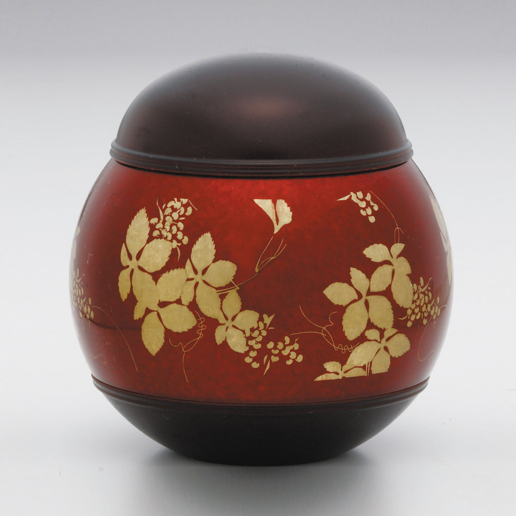 ミニ骨入 真鍮 【奏(かなで)】レッド(内袋巾着付)