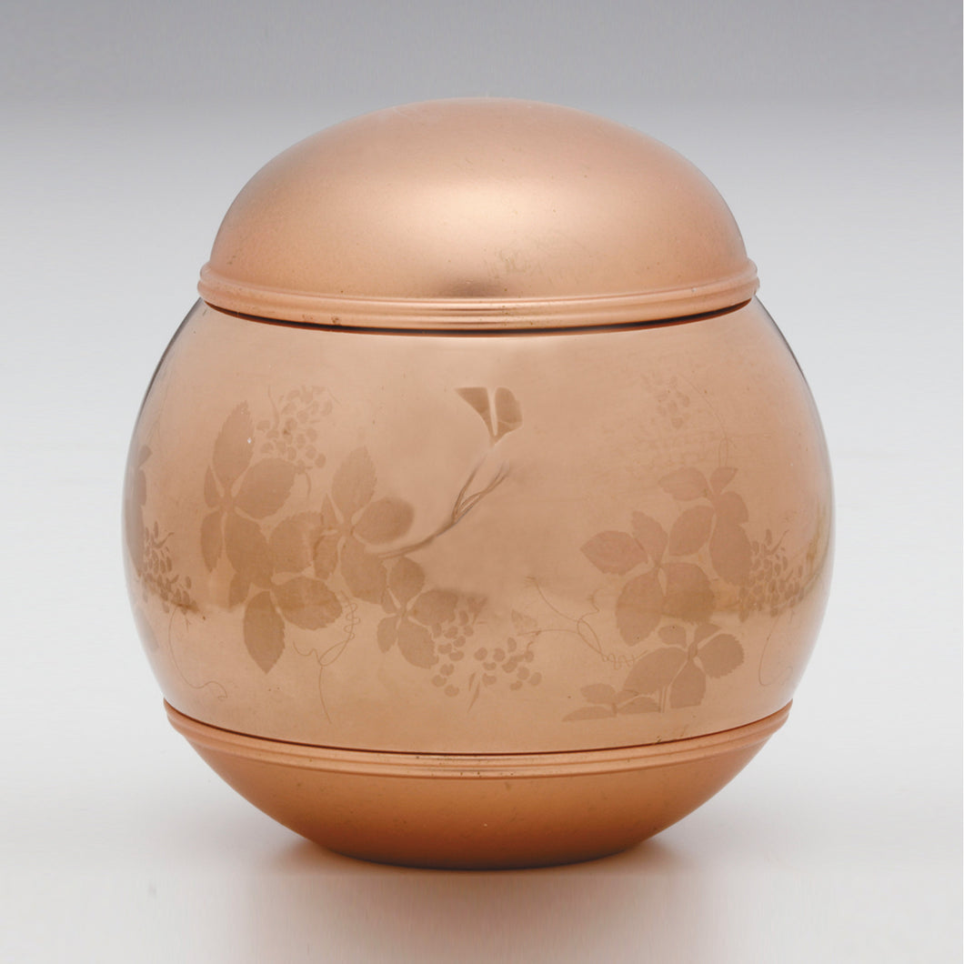 ミニ骨入 真鍮 【奏(かなで)】ピンクゴールド(内袋巾着付)