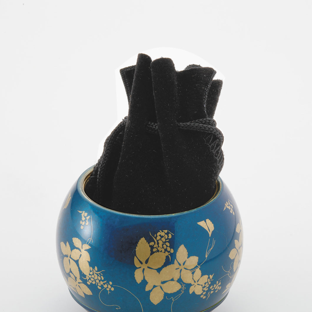 ミニ骨入 真鍮 【奏(かなで)】ブルー(内袋巾着付)