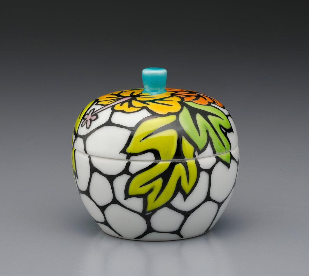 ミニ骨入 【ラ・ポーム】ハイビスカス(内蓋・内袋巾着付)