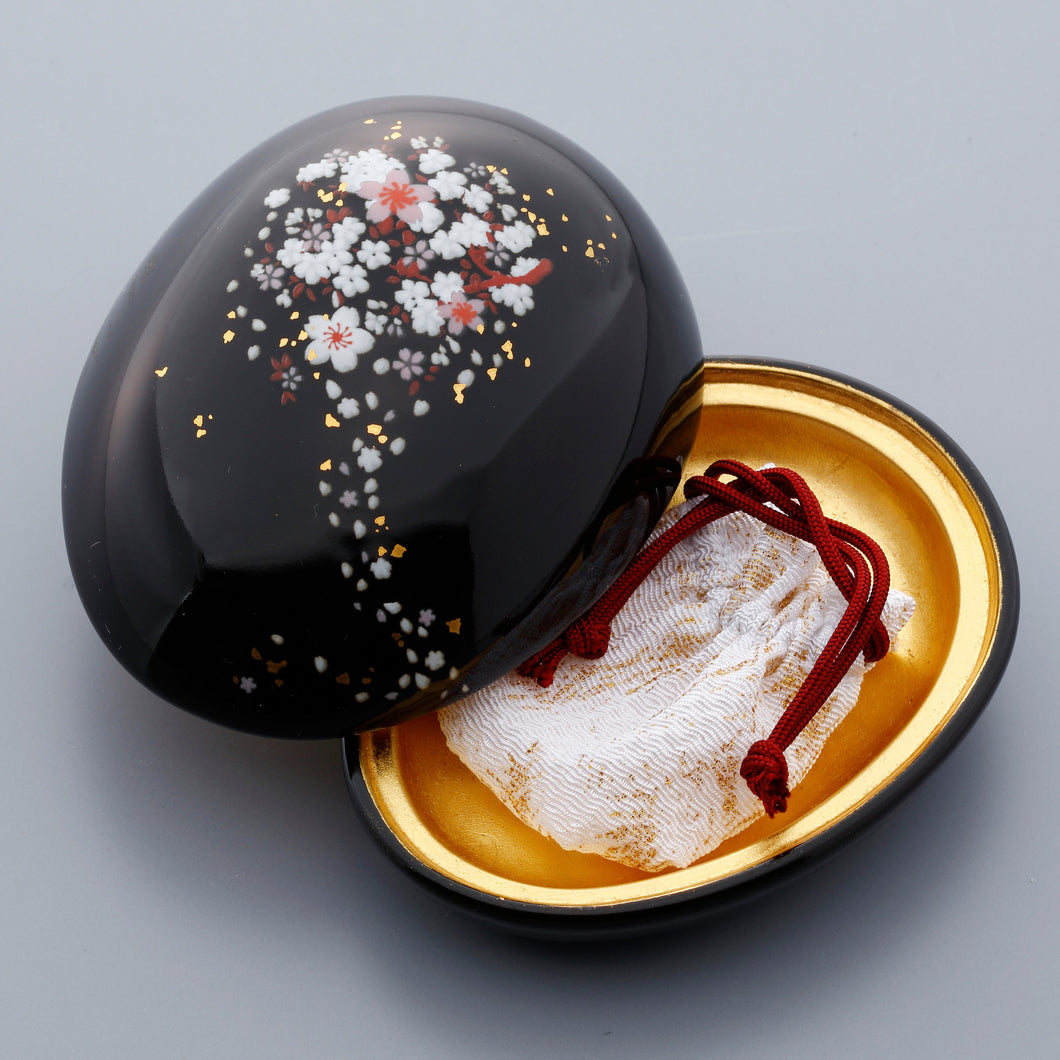 ミニ骨入 【想い出の宝石箱】シェル / 桜(内袋巾着付)