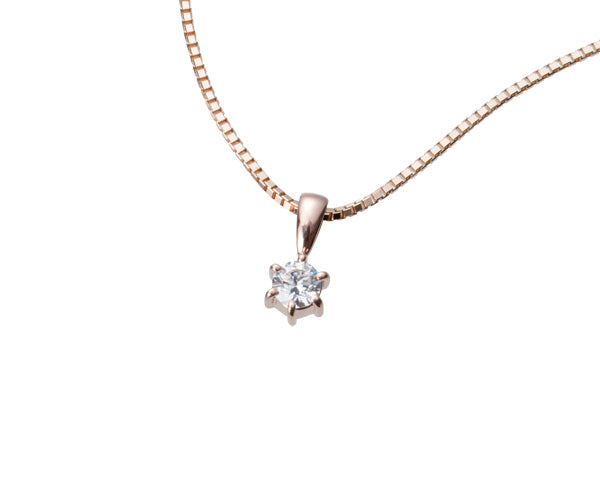 【ご遺骨から作るダイヤモンド0.25ct~(ダイヤ5色から選択)】ペンダントDP001ピンクゴールド