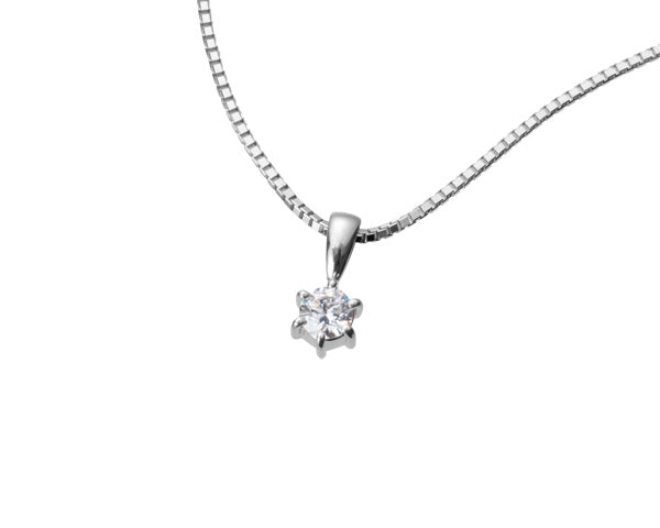 【ご遺骨から作るダイヤモンド0.25ct~(ダイヤ5色から選択)】ペンダントDP001ホワイトゴールド