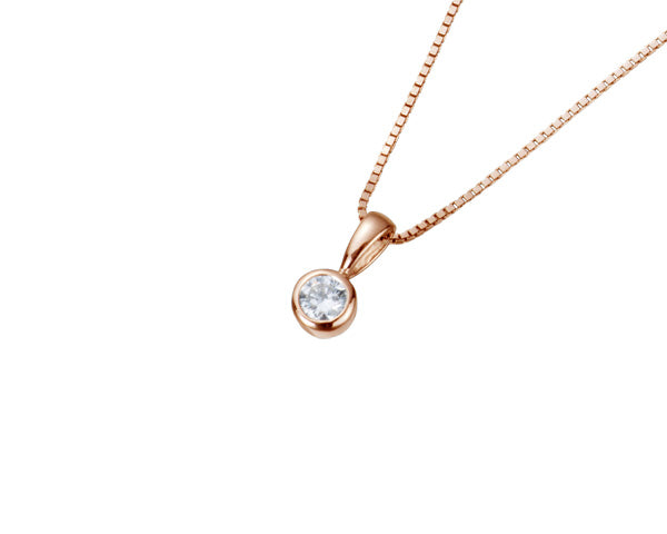 【ご遺骨から作るダイヤモンド0.25ct~(ダイヤ5色から選択)】ペンダントDP002ピンクゴールド