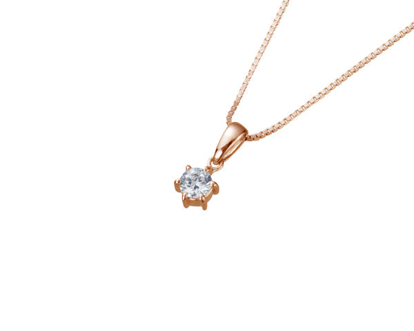 【ご遺骨から作るダイヤモンド0.25ct~(ダイヤ5色から選択)】ペンダントDP003ピンクゴールド