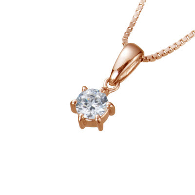 【ご遺骨から作るダイヤモンド0.25ct~(ダイヤ5色から選択)】ペンダントDP003ピンクゴールド