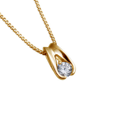 【ご遺骨から作るダイヤモンド0.25ct~(ダイヤ5色から選択)】ペンダントDP006ゴールド