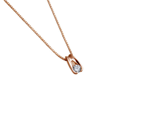 【ご遺骨から作るダイヤモンド0.25ct~(ダイヤ5色から選択)】ペンダントDP006ピンクゴールド