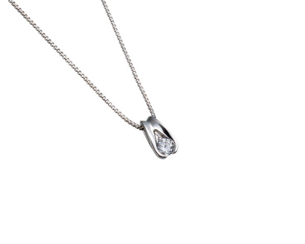 【ご遺骨から作るダイヤモンド0.25ct~(ダイヤ5色から選択)】ペンダントDP006ホワイトゴールド