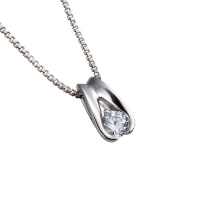 【ご遺骨から作るダイヤモンド0.25ct~(ダイヤ5色から選択)】ペンダントDP006ホワイトゴールド