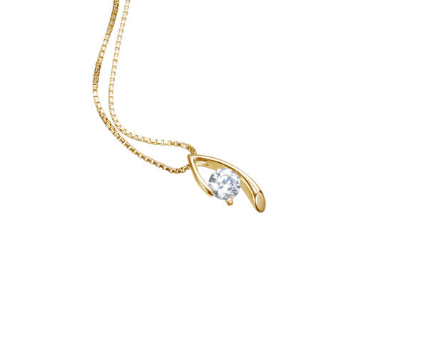 【ご遺骨から作るダイヤモンド0.25ct~(ダイヤ5色から選択)】ペンダントDP007ゴールド