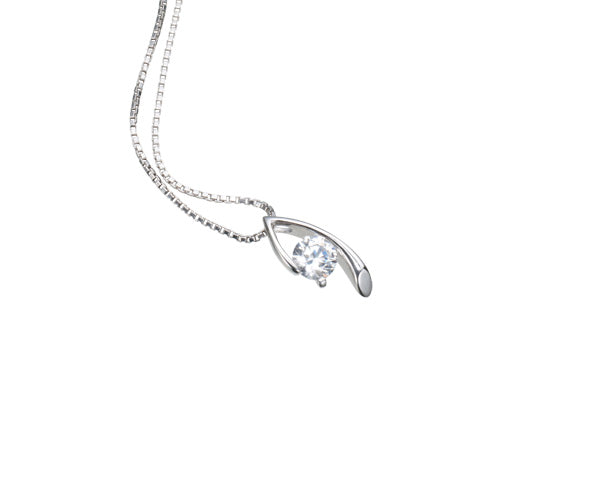 【ご遺骨から作るダイヤモンド0.25ct~(ダイヤ5色から選択)】ペンダントDP007ホワイトゴールド