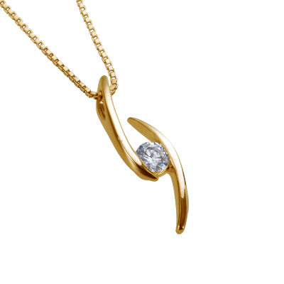 【ご遺骨から作るダイヤモンド0.25ct~(ダイヤ5色から選択)】ペンダントDP008ゴールド