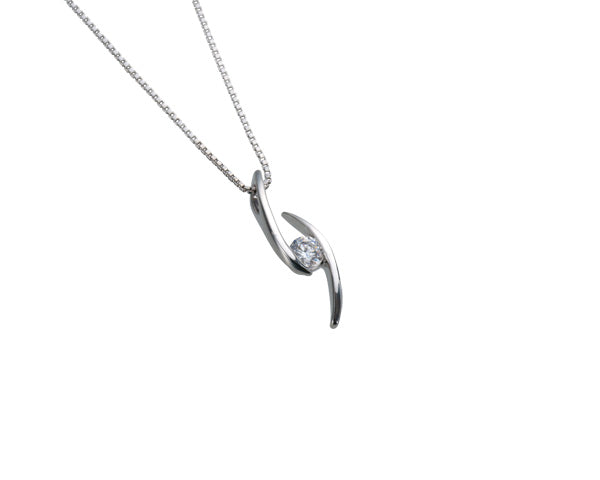 【ご遺骨から作るダイヤモンド0.25ct~(ダイヤ5色から選択)】ペンダントDP008ホワイトゴールド