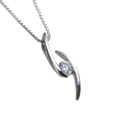 【ご遺骨から作るダイヤモンド0.25ct~(ダイヤ5色から選択)】ペンダントDP008ホワイトゴールド