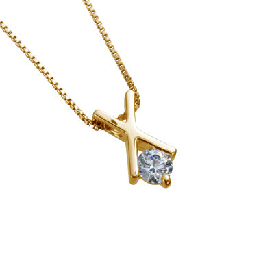 【ご遺骨から作るダイヤモンド0.25ct~(ダイヤ5色から選択)】ペンダントDP009ゴールド