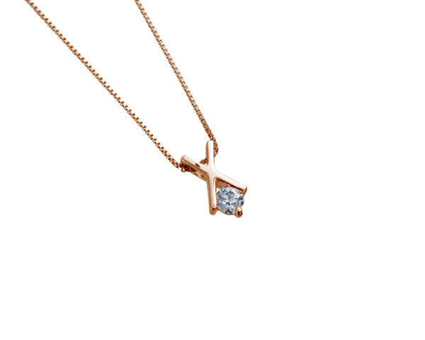 【ご遺骨から作るダイヤモンド0.25ct~(ダイヤ5色から選択)】ペンダントDP009ピンクゴールド