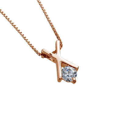 【ご遺骨から作るダイヤモンド0.25ct~(ダイヤ5色から選択)】ペンダントDP009ピンクゴールド