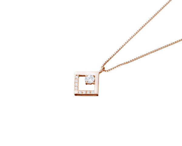 【ご遺骨から作るダイヤモンド0.25ct~(ダイヤ5色から選択)】ペンダントDP012ピンクゴールド