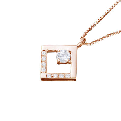 【ご遺骨から作るダイヤモンド0.25ct~(ダイヤ5色から選択)】ペンダントDP012ピンクゴールド