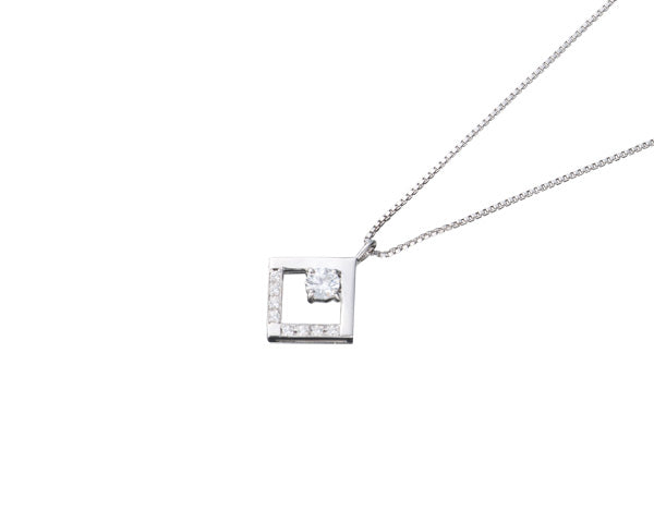 【ご遺骨から作るダイヤモンド0.25ct~(ダイヤ5色から選択)】ペンダントDP012ホワイトゴールド