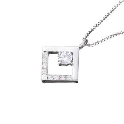 【ご遺骨から作るダイヤモンド0.25ct~(ダイヤ5色から選択)】ペンダントDP012ホワイトゴールド