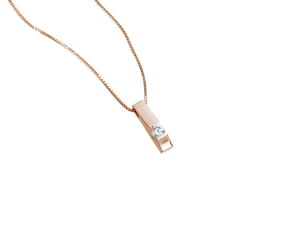 【ご遺骨から作るダイヤモンド0.25ct~(ダイヤ5色から選択)】ペンダントDP013ピンクゴールド