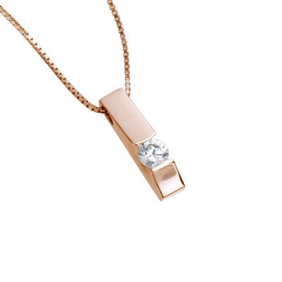 【ご遺骨から作るダイヤモンド0.25ct~(ダイヤ5色から選択)】ペンダントDP013ピンクゴールド