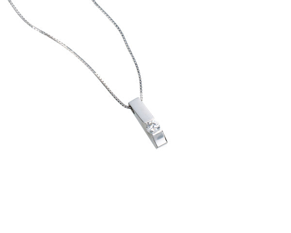 【ご遺骨から作るダイヤモンド0.25ct~(ダイヤ5色から選択)】ペンダントDP013ホワイトゴールド