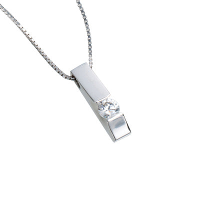 【ご遺骨から作るダイヤモンド0.25ct~(ダイヤ5色から選択)】ペンダントDP013ホワイトゴールド