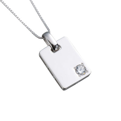 【ご遺骨から作るダイヤモンド0.25ct~(ダイヤ5色から選択)】ペンダントDP014ホワイトゴールド