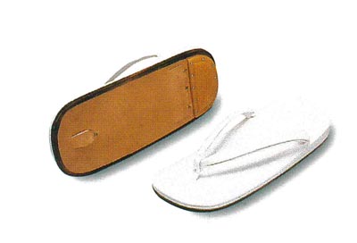 高級本皮ぞうり【エナメル白】 L/LL/3L