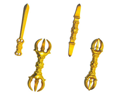 金剛杵【独鈷・三鈷・五鈷・宝剣】4点セット(桐箱入)合金製