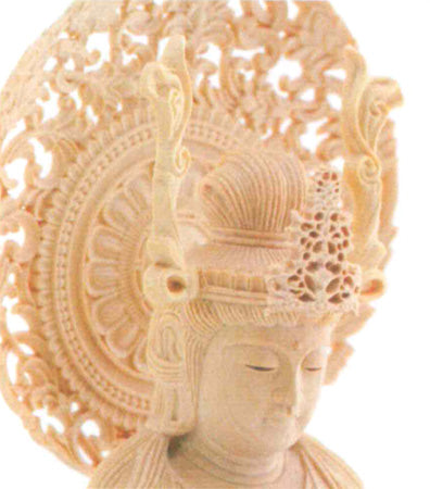 仏像 【The Latest-Butsuzo】本柘植 【聖観音】 増台付