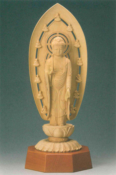 仏像 【The Latest-Butsuzo】本柘植 【立弥陀】 増台付