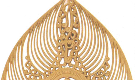 仏像 本柘植 六角鬼面麒麟台座 【舟立弥陀】 水煙光背 眼入 (切金付) 4寸/4.5寸/5寸/6寸