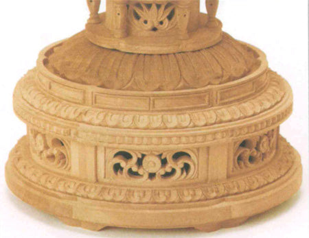 仏像 本柘植 金剛蓮華台座 【座釈迦】 唐草光背 眼入 2寸/2.5寸/3寸