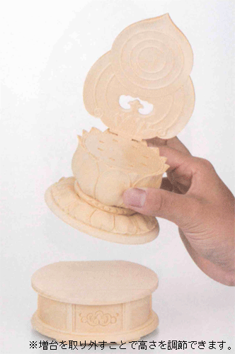 仏像 桧木 蓮華台座 【大日如来】 増台付 1.5寸/1.8寸/2寸/2.5寸