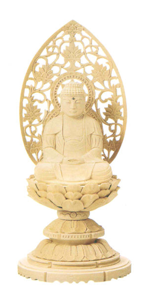 仏像 総白木 丸台座 【座釈迦】(木地) 1.5寸/1.8寸/2寸/2.5寸/3寸/3.5寸