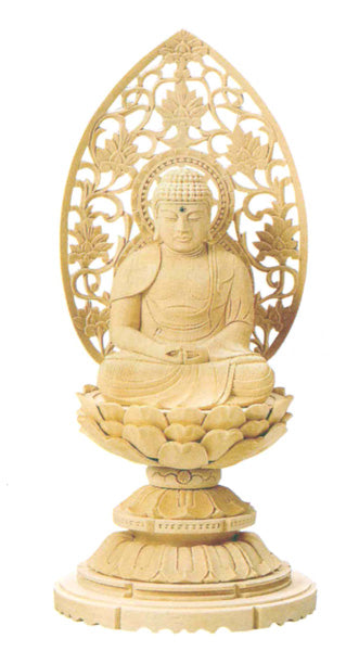 仏像 総白木 丸台座 【座弥陀】(木地) 1.5寸/1.8寸/2寸/2.5寸/3寸/3.5寸