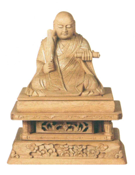 仏像 楠木地彫 【日蓮】 金泥書 1.8寸/2寸/2.5寸/3寸/3.5寸