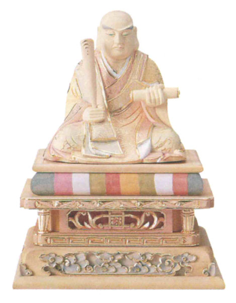 仏像 総柘植 【日蓮】 切金淡彩 2寸/2.5寸/3寸