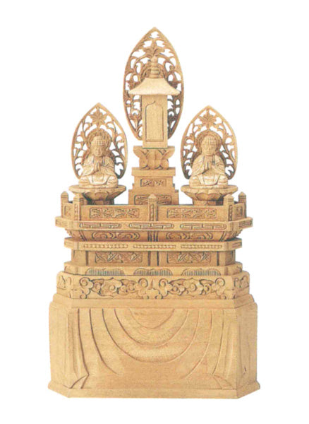 仏像 楠木地彫 【三宝尊】 金泥書 0.8寸/1寸/1.2寸