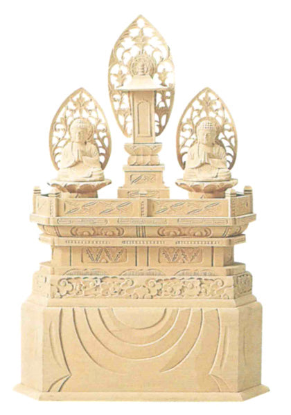 仏像 総柘植 【三宝尊】 0.8寸/1寸/1.2寸