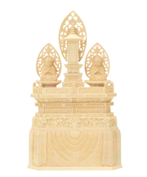 仏像 総白木 【三宝尊】 0.8寸/1寸/1.2寸