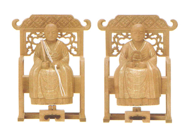 仏像 楠木地彫 【常済・承陽】(太祖・高祖)金泥書 1.8寸/2寸/2.5寸/3寸
