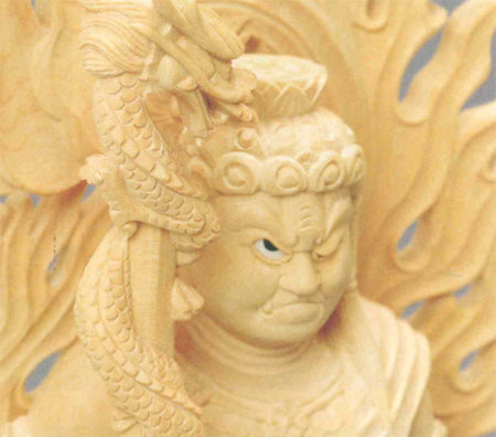 仏像 本柘植 【不動明王】 眼入【上彫】 4寸/4.5寸/5寸