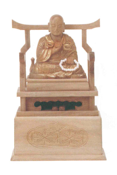 仏像 総白檀 【弘法大師】 金泥書 2寸/2.5寸